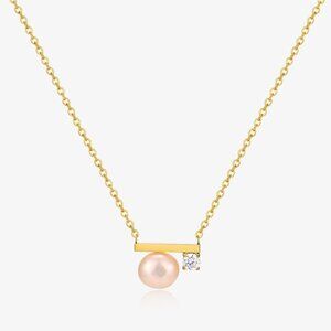 Simple Balance Design Freshwater Pearl Necklace